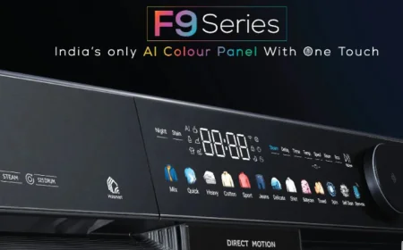Haier F9 सीरीज़ हुई लॉन्च पहली AI कलर टच पैनल वाशिंग मशीन अब भारत में