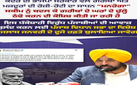 मनरेगा पर सियासी संग्राम: VB-G RAM G योजना को लेकर भगवंत मान का केंद्र पर तीखा हमला