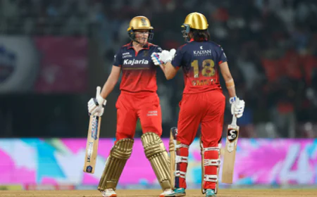 WPL 2026: स्मृति-हैरिस का तूफान, आरसीबी ने यूपी वॉरियर्स को 9 विकेट से रौंदा; पॉइंट्स टेबल में टॉप पर पहुंची बेंगलुरु, बनाया बड़ा रिकॉर्ड