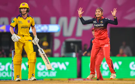 WPL 2026 : आरसीबी की जीत की हैट्रिक! राधा यादव के तूफान के बाद श्रेयंका पाटिल का 'फाइफर', गुजरात जायंट्स पस्त
