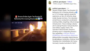 Fact Check: रूस की तेल रिफाइनरी पर हमले का वायरल सीसीटीवी वीडियो निकला फेक; AI टूल्स की मदद से बनाया गया भ्रम